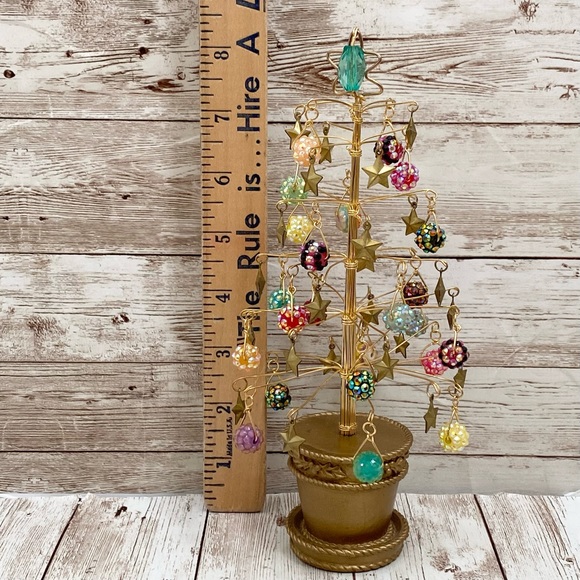 Vintage Handmade 8” Christmas Tree with Beaded Charms - Picture 5 of 8